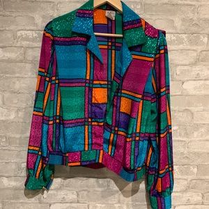 Cropped 80’s geometric blouse